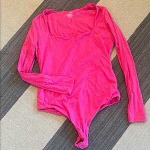 Fuchsia Sweetheart Long Sleeve Bodysuit - XL